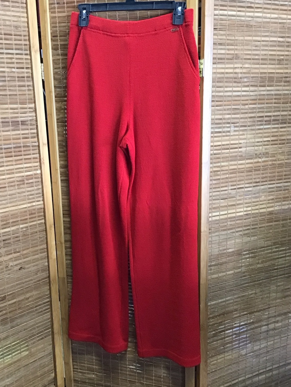 St. John Sport- Red Women's Wide-Leg wool Blend Pants